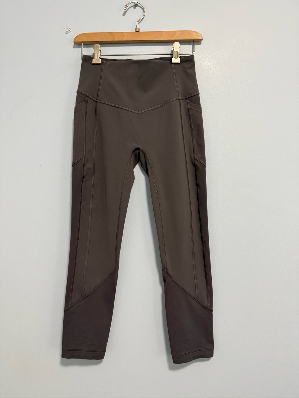 Lululemon All The Right Places Crop Leggings Gray Size 6 23” Side Pockets